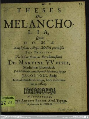 Theses de melancholia
