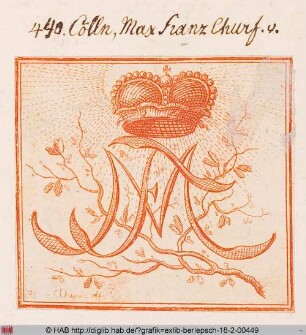 Exlibris des Erzbischofs und Kurfürsten Maximilian Franz von Köln