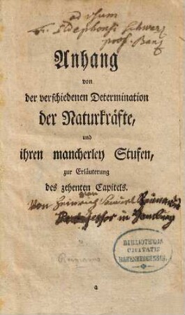 Allgemeine Betrachtungen über die Triebe der Thiere, hauptsächlich über ihre Kunsttriebe : Zum Erkenntniß des Zusammenhanges der Welt, des Schöpfers und unser selbst