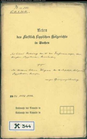 Kohring Nr. 15 zu Großenmarpe gegen Wegeners Witwe zu Großenmarpe