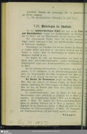 VIII. Wiederbeginn der Schulkurse