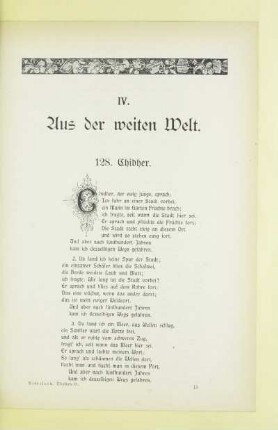 IV. Aus der weiten Welt