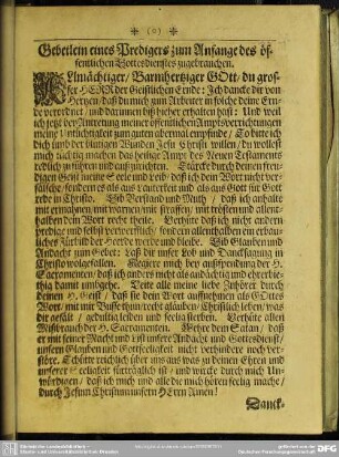 Gebetlein eines Predigers zum Anfange des öffentlichen Gottesdienstes zugebrauchen