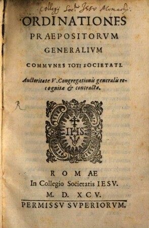 Ordinationes Praepositorum Generalium communes toti societati