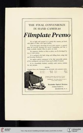 Rochester Optical Division, Eastman Kodak Co. [Filmplate Premo Camera]
