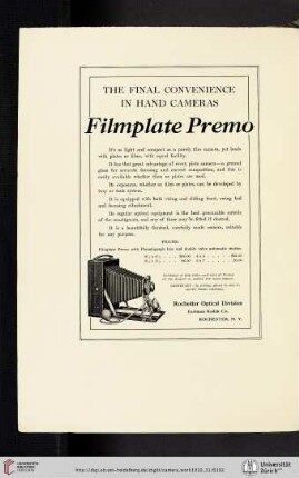 Rochester Optical Division, Eastman Kodak Co. [Filmplate Premo Camera]