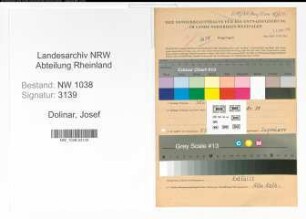 Entnazifizierung Josef Dolinar , geb. 10.02.1908 (Sprengmeister)