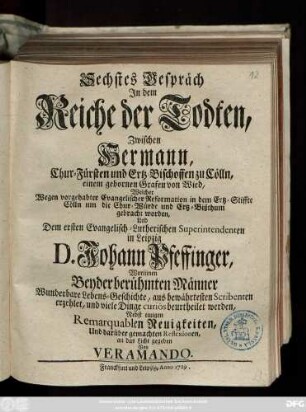 Gespräch 6: Gespräch Jm dem Reiche der Todten ...