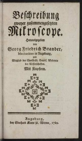 Beschreibung zweyer zusammengesetzten Mikroscope