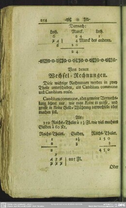 Von denen Wechsel-Rechnungen
