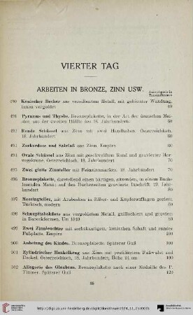 Arbeiten in Bronze, Zinn usw. (Nr. 490-562)