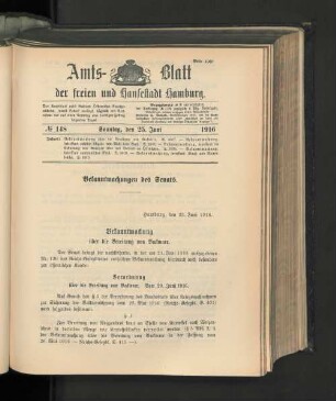 No. 148, 25. Juni 1916