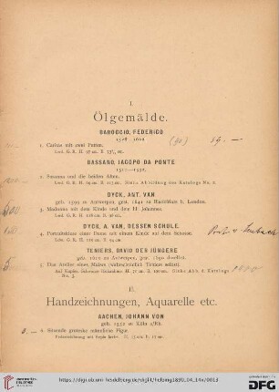 II. Handzeichnungen, Aquarelle etc. (Nr. 6-326)