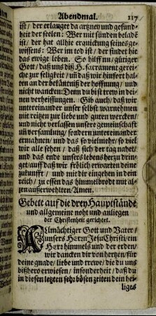 Gebete auf die drey Hauptstände und allgemeine noht und anliegen der Christenheit gerichtet.