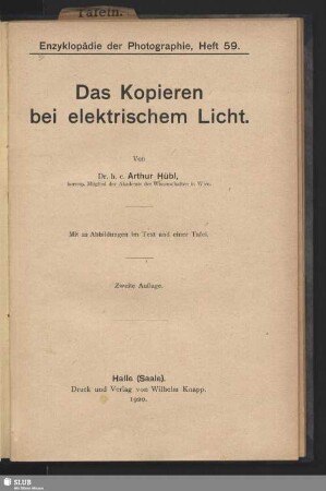 Das Kopieren bei elektrischem Licht