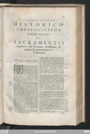 Liber Nonus, De Sacramentis in genere; ubi de natura, & efficacia, & numero sacramentorum novi Testamenti.
