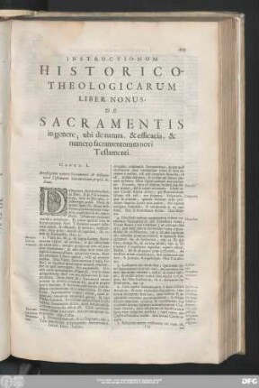 Liber Nonus, De Sacramentis in genere; ubi de natura, & efficacia, & numero sacramentorum novi Testamenti.