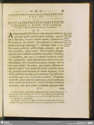 Cap. III. De Iis Quae Initio Processus Pacti Remissorii A Parte Tum Iudicis Tum Implorantis Fiunt