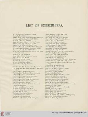 List of subscribers