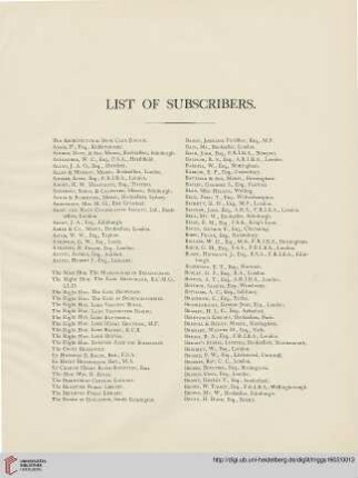 List of subscribers