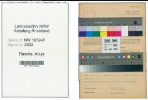 Entnazifizierung Aloys Rasche , geb. 06.08.1895 (Steuersachenhilfe)