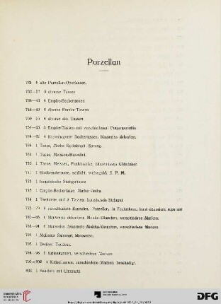 Porzellan (Nr. 731-915)