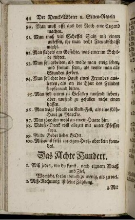 Das Achte Hundert. - Das Eilffte Hundert.