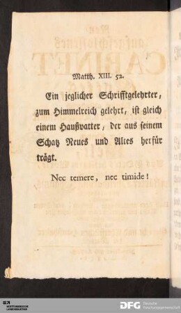 [Bibelvers: Matth. XIII. 52.]