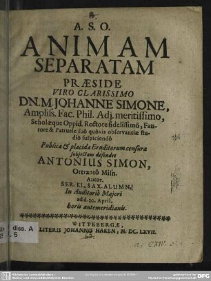 Animam separatam