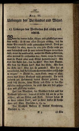 Kap. III. Uebungen des Verstandes und Witzes.