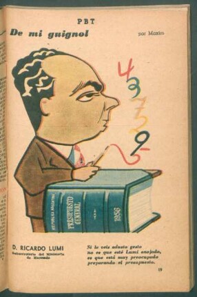 D. Ricardo Lumi, subsecretario del Ministerio de Hacienda - [Caricatura] : De mi guignol