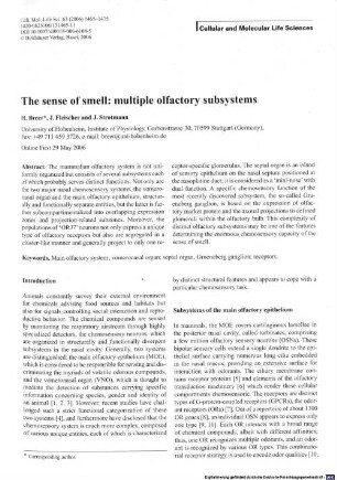 The sense of smell : multiple olfactory subsystems