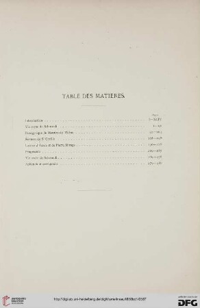 Table des matières