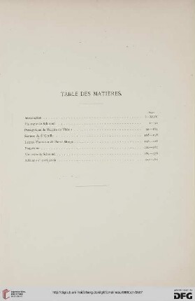 Table des matières
