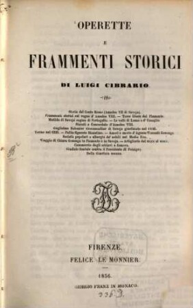 Operette e frammenti storici