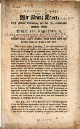 [Sendschreiben über das neugedruckte "Compendium Constitutionum"] : 31.3.1835