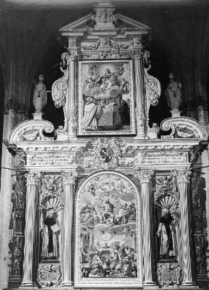 Hochaltar mit Verehrung der Eucharistie : Hochaltar mit Verehrung der Eucharistie (1611/1612; G. G. Terzano). Neuberg an der Mürz, Ehemals Zisterzienserstiftskirche Mariae Himmelfahrt