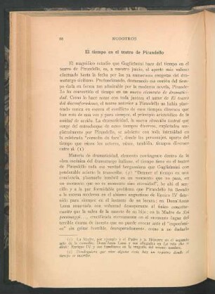 El tiempo en el teatro de Pirandello