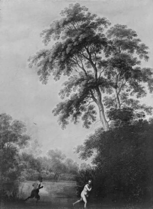 Landschaft mit Frau und Nymphe
