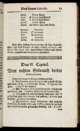 Das III. Capitel. Vom rechten Gebrauch beeder Articulorum