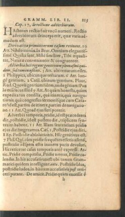 Cap. 17, de rectione adverbiorum.