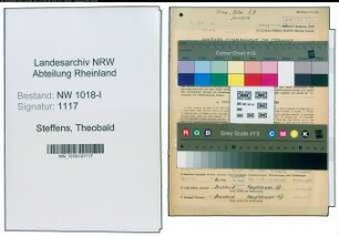 Entnazifizierung Theobald Steffens , geb. 21.01.1906 (Werkmeister)