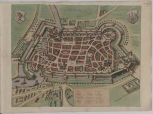 Vogelschauplan von Lüneburg, 1:3 500, Kupferstich, um 1682
