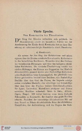 Vierte Epoche. Von Konstantin bis Theodosius