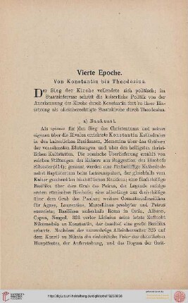 Vierte Epoche. Von Konstantin bis Theodosius