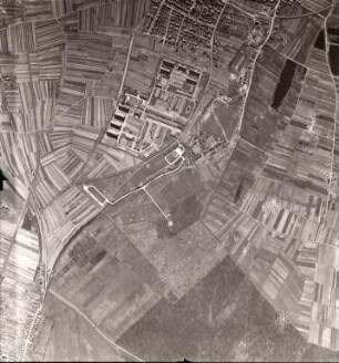 Amerikanische Luftbildaufnahmen von Kriegszerstörungen. Ausrichtung nach Nordwesten. Knielingen (Randgebiet)