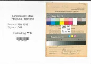 Entnazifizierung Willi Hollendong , geb. 13.06.1894 (Polizeibeamter)