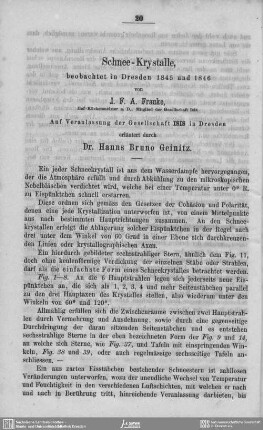Schnee-Kristalle, beobachtet in Dresden 1845 und 1846 von J. F. A. Franke