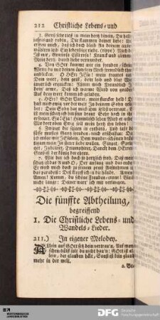 1. Die Christliche Lebens- und Wandels-Lieder.