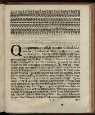 Quinquennium est, si tres modo hebdomadas ...